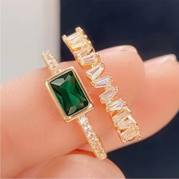 Luxe Malachite Green Adjustable Gold Ring - Picture 3 of 7